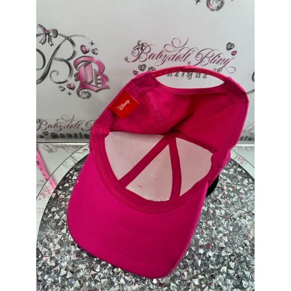 Disney hat ears bright pink black Minnie Pink Baseball Cap with Black Ears main image 3